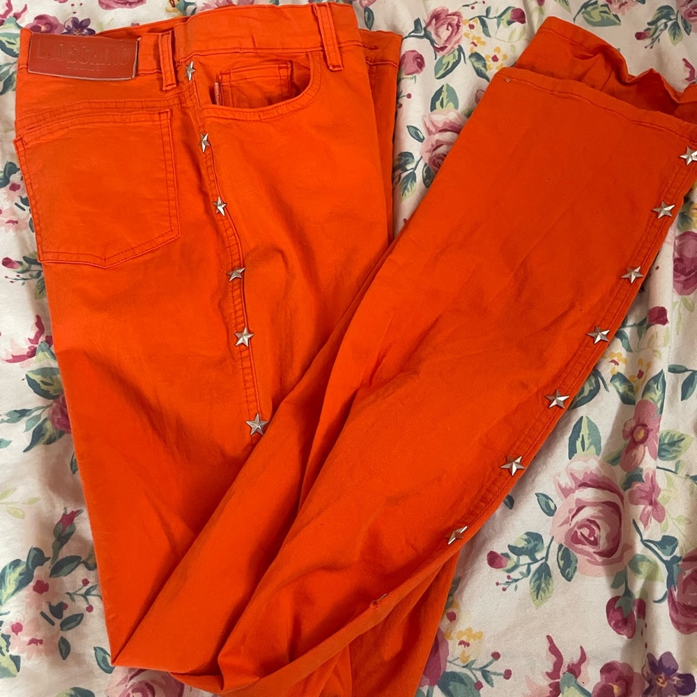 Orange Moschino jeans